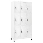 Locker Cabinet with 9 Compartments Steel 90x45x180 cm Grey