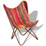 Butterfly Chair Multicolour Chindi Fabric