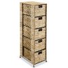 Storage Unit with 5 Baskets 25.5x37x100 cm Water Hyacinth