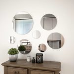 7 Piece Wall Mirror Set Round Glass