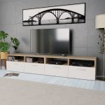 TV Cabinets 2 pcs Engineered Wood 95x35x36 cm Oak and White