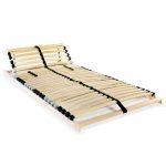 Slatted Bed Base with 28 Slats 7 Zones 90×200 cm