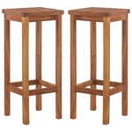 Bar Chairs 2 pcs Solid Acacia Wood