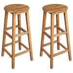 Bar Chairs 2 pcs Solid Acacia Wood