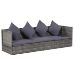 Garden Bed Grey 200×60 cm Poly Rattan