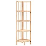 Corner Shelf Cedar Wood 27x27x110 cm