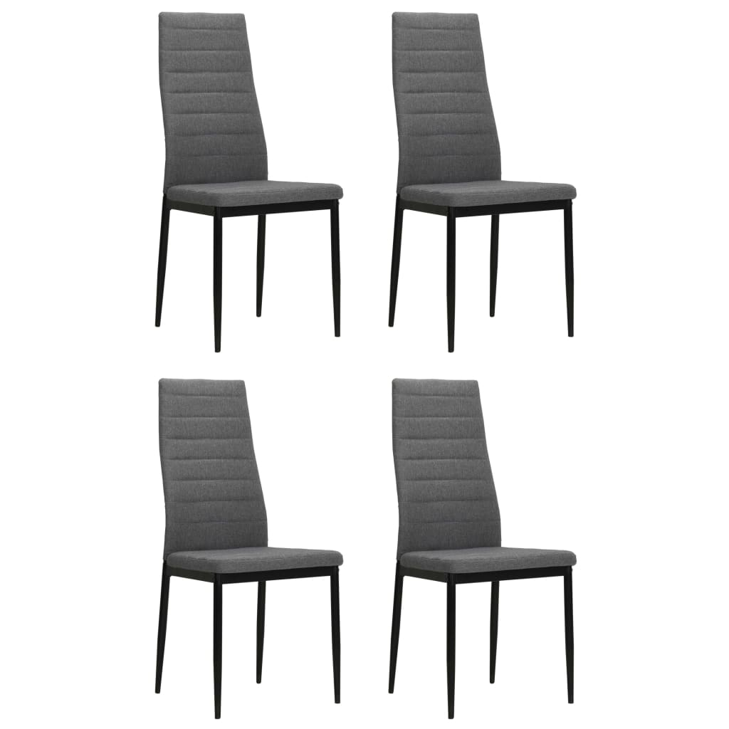 Dining Chairs 4 pcs Light Grey Fabric