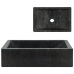 Sink 45x30x12 cm Marble High Gloss Black