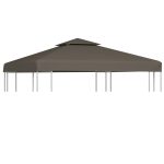 2-Tier Gazebo Top Cover 310 g/m² 3×3 m Taupe