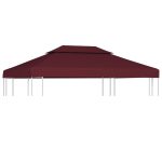 2-Tier Gazebo Top Cover 310 g/m² 4×3 m Bordeaux