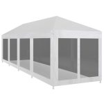 Party Tent with 10 Mesh Sidewalls 12×3 m