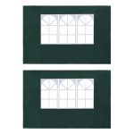 Party Tent Sidewall 2 pcs with Window PE Green