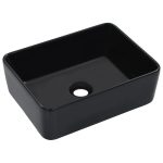 Wash Basin 40x30x13 cm Ceramic Black