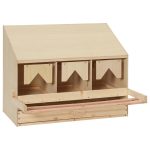 Chicken Laying Nest 3 Compartments 72x33x54 cm Solid Pine Wood