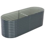 Garden Raised Bed 240x80x81 cm Galvanised Steel Grey