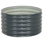 Garden Raised Bed 80x80x44 cm Galvanised Steel Grey