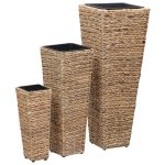 Garden Raised Beds 3 pcs Water Hyacinth Brown