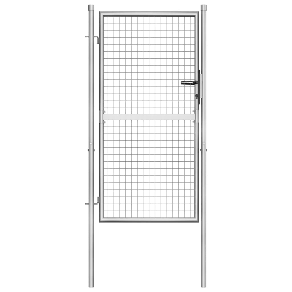 Garden Gate Galvanised Steel 105×200 cm Silver