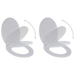 Toilet Seats with Soft Close Lids 2 pcs Plastic White