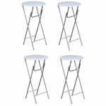 Bar Tables 4 pcs with MDF Tabletop White