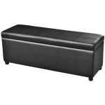 Long Storage Bench Wood Black