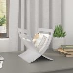 Wooden Magazine Rack Floor Standing White