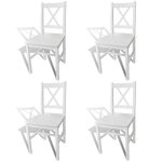 Dining Chairs 4 pcs White Pinewood