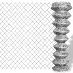 Chain Link Fence Galvanised Steel 25×1 m Silver