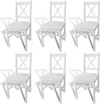 Dining Chairs 6 pcs White Pinewood