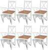 Dining Chairs 6 pcs White Pinewood