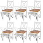 Dining Chairs 6 pcs White Pinewood