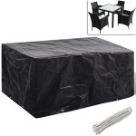 Garden Furniture Cover 4 Person Poly Rattan Set 8 Eyelets 180 x 140cm