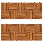 Decking Tiles Vertical Pattern 30 x 30 cm Acacia Set of 20