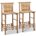 Bar Stools 2 pcs Bamboo