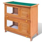 Outdoor Rabbit Hutch Small Pet Cage 4 Door Wood