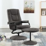 Recliner Chair with Footrest Dark Grey Fabric