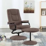 Recliner Chair with Footrest Brown Fabric