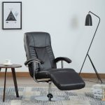 TV Armchair Black Faux Leather