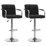 Bar Stools 2 pcs Black Fabric