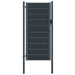 Fence Gate PVC and Steel 100×124 cm Anthracite