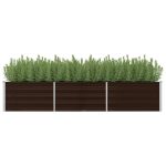 Garden Raised Bed Brown 240x80x45 cm Galvanised Steel