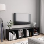 Book Cabinet/TV Cabinet Black 143x30x36 cm