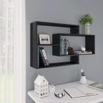 Wall Shelf Black 104x20x58.5 cm Engineered Wood