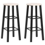 Bar Stools 2 pcs Black MDF