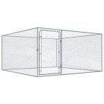 Outdoor Dog Kennel Galvanised Steel 2x2x1 m