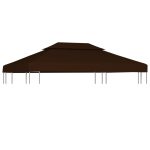 2-Tier Gazebo Top Cover 310 g/m² 4×3 m Brown