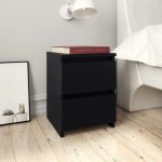 Bedside Cabinets 2 pcs Black 30x30x40 cm Engineered Wood