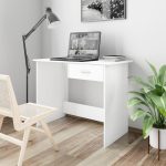 Desk White 100x50x76 cm Engineered Wood