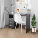 Desk with Drawers Black 110x50x76 cm Engineered Wood