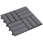 Decking Tiles 10 pcs Grey Wash 30×30 cm Solid Acacia Wood